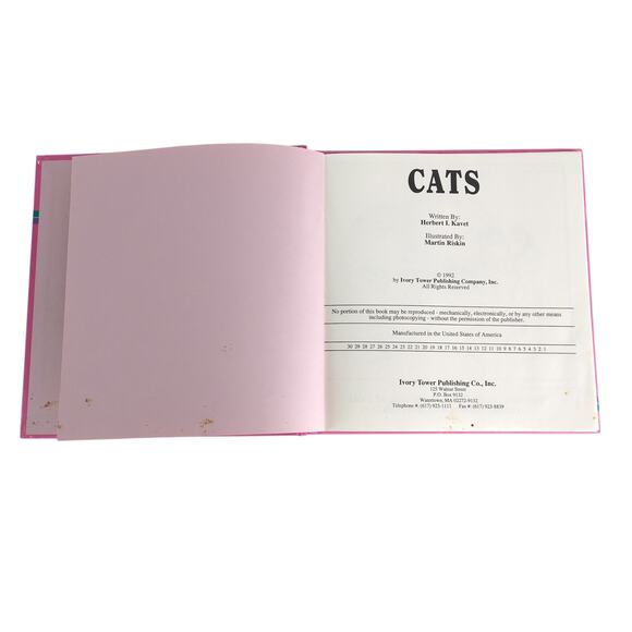 CATS by Herbert I Kavet 1992 Hardcover Book Illust Martin Riskin Ivory Tower Pub - Picture 7 of 8